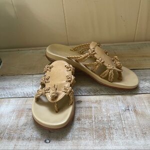 Kork-Ease Woven Strappy Leather Sandals​